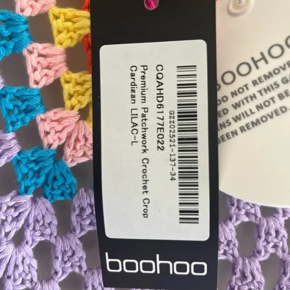 Boohoo Lilac Crochet Crop Cardigan - Picture 4 of 4